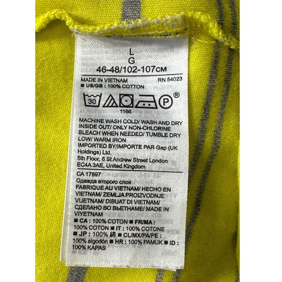 Banana Republic Shirt Men Large Polo Luxury Touch Yellow Stripe Cotton Preppy - Picture 4 of 5